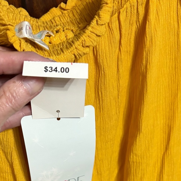 💙love, Fire Mustard Off-Shoulder Blouse - Picture 3 of 5